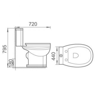 Унитаз Boheme Vogue напольный белый/золото 941